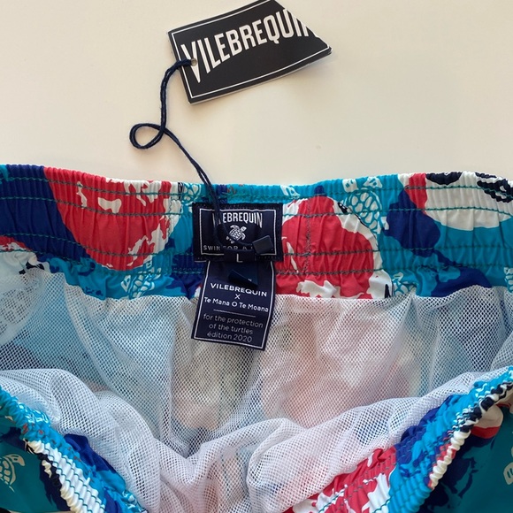 Vilebrequin Swim trunks Turtle Print Azurin Moorea New - Picture 5 of 6